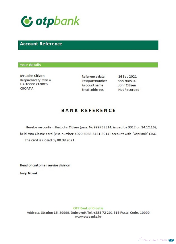 Download Croatia Otpbank closure reference Photoshop template